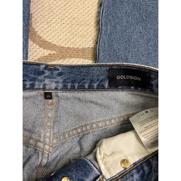 Goldsign Button fly Blue Relaxed High Rise Straight-Leg Jeans, Size 25, MSRP$350 - Picture 4 of 14